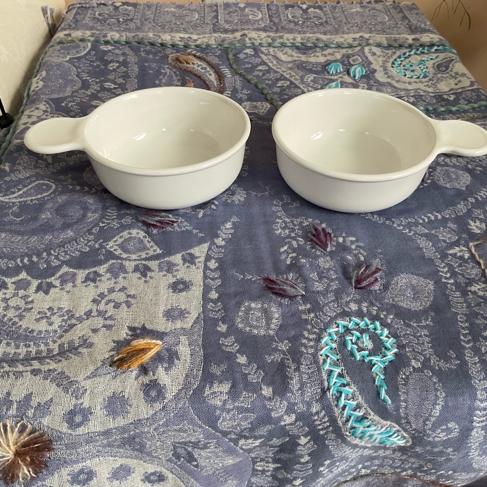 Vintage CorningWare Grab-It Bowls P-150-B White Pyroceram Set of 2 USA - Picture 2 of 12